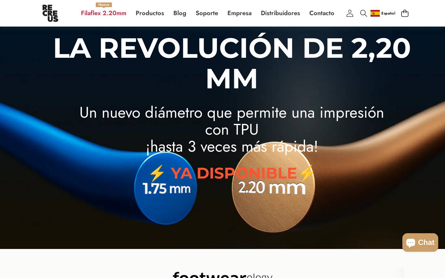 Recreus homepage screenshot