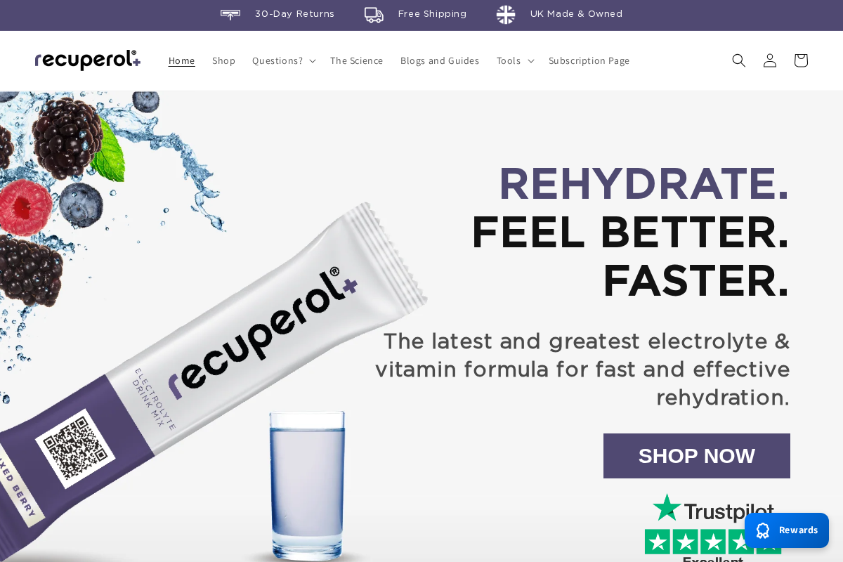 Recuperol homepage screenshot