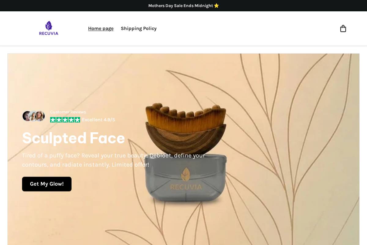 Recuvia homepage screenshot