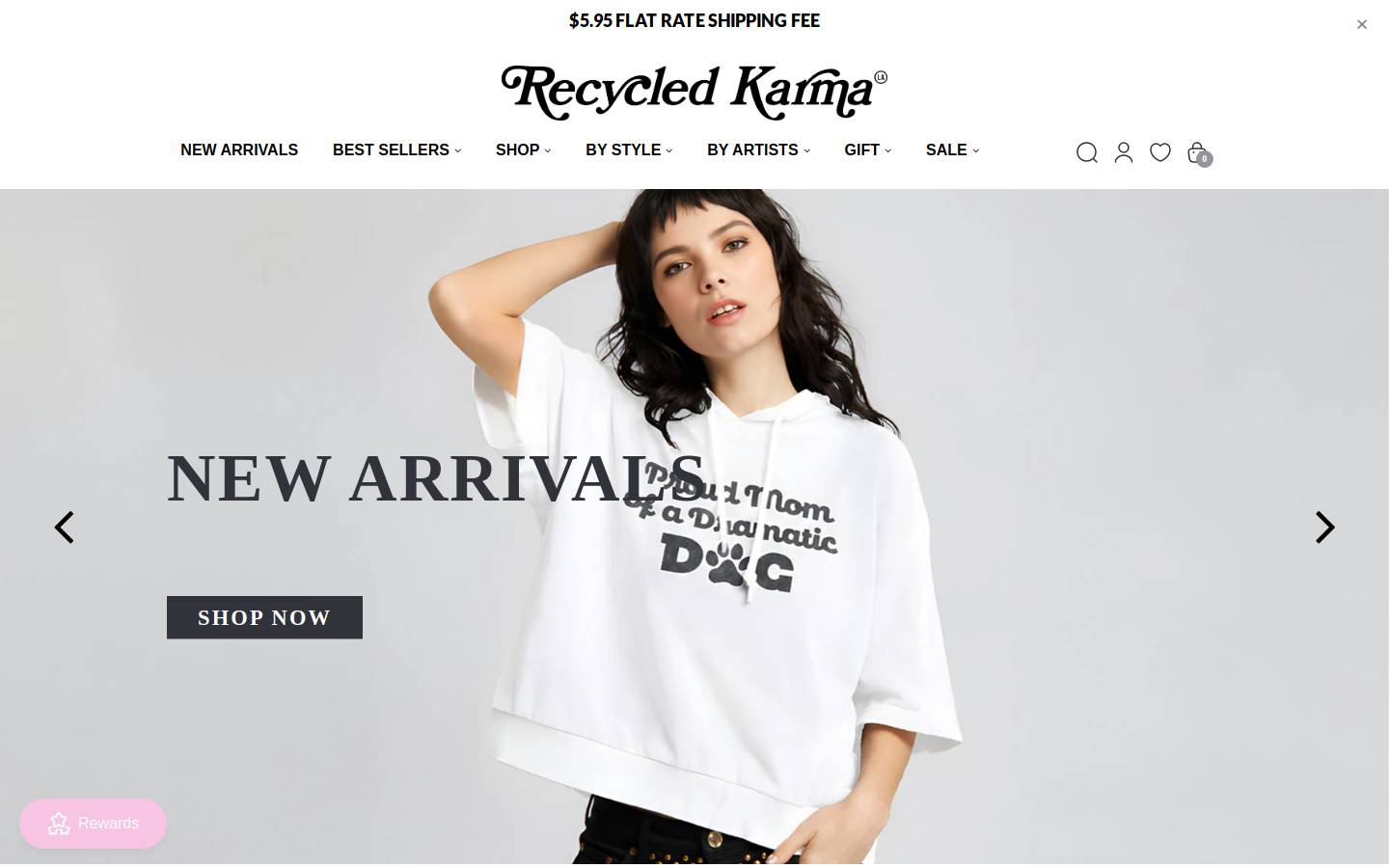 recycledkarmabrands.com homepage screenshot