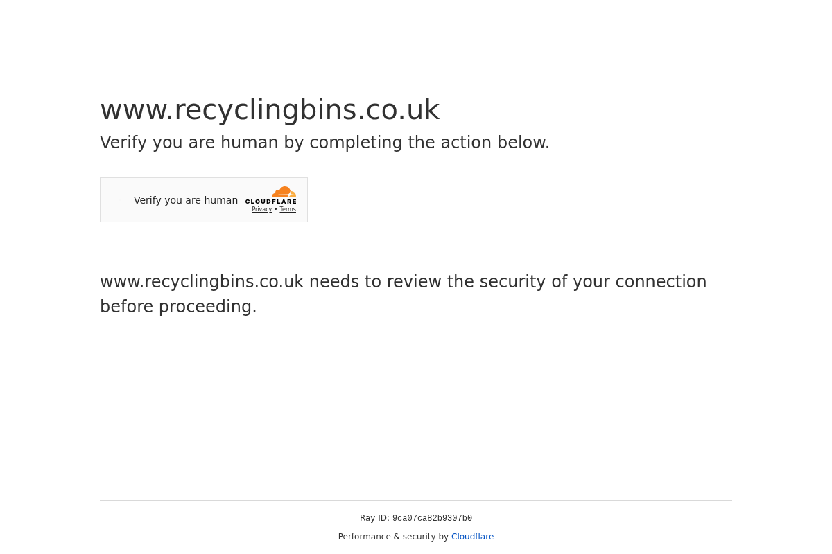 Recycling Bins homepage screenshot