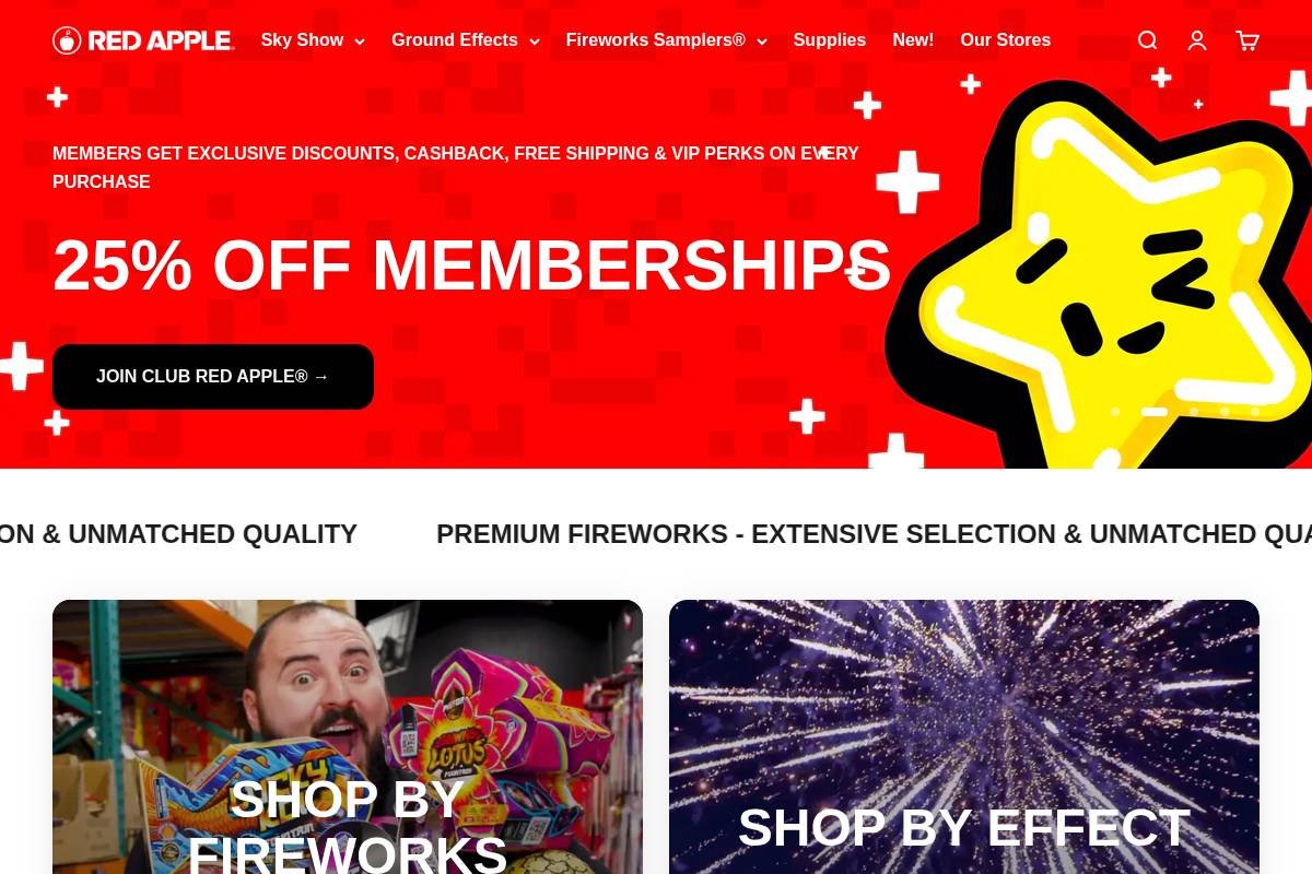 redapplefireworks.com homepage screenshot