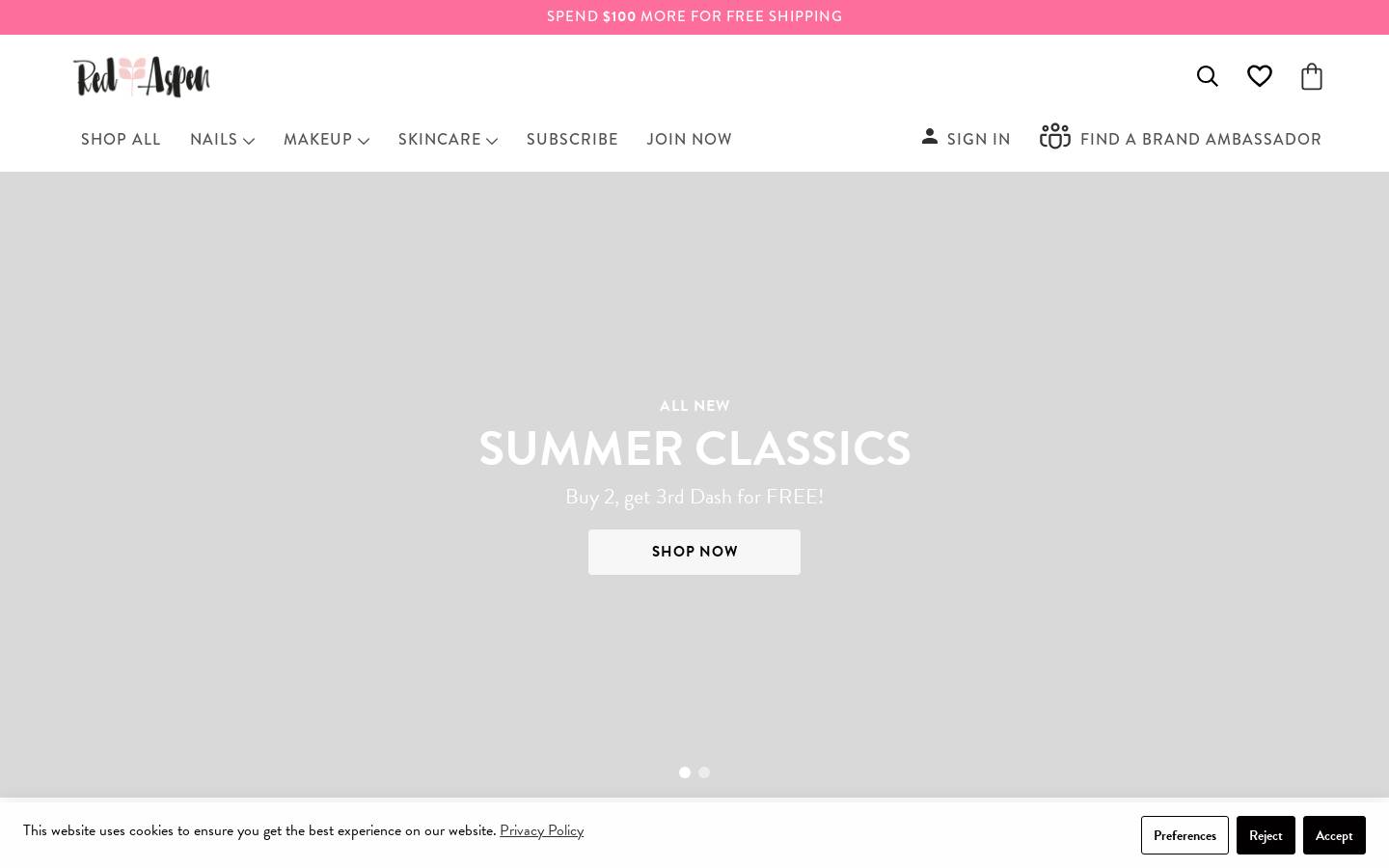 Red Aspen homepage screenshot