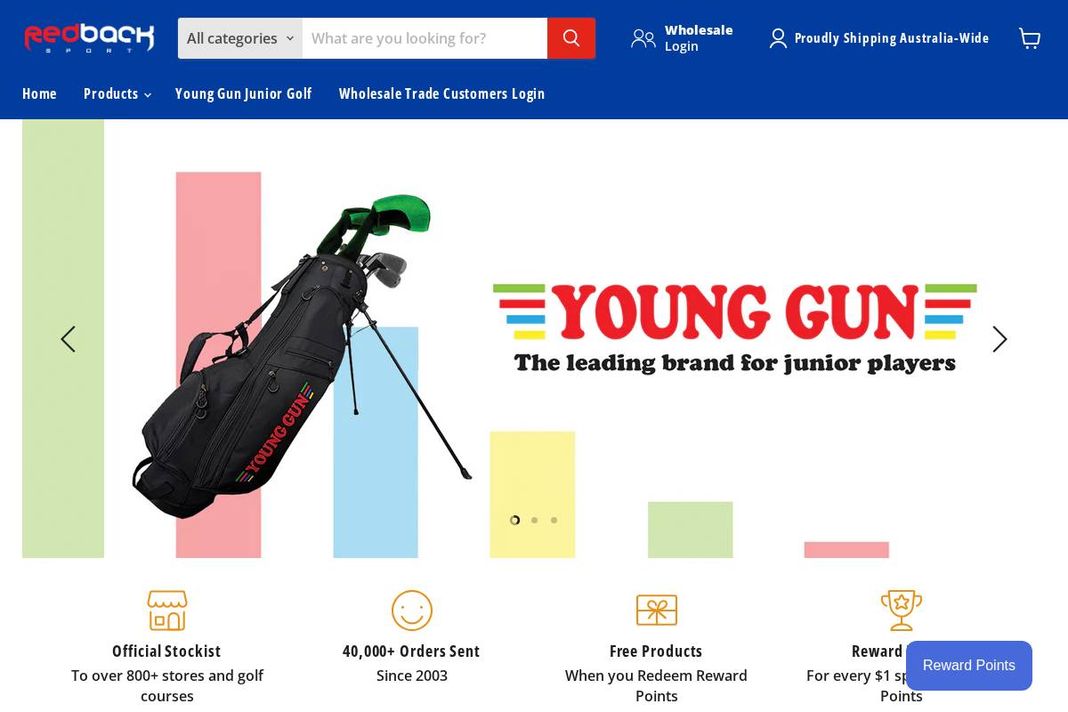 redbacksport.com.au homepage screenshot