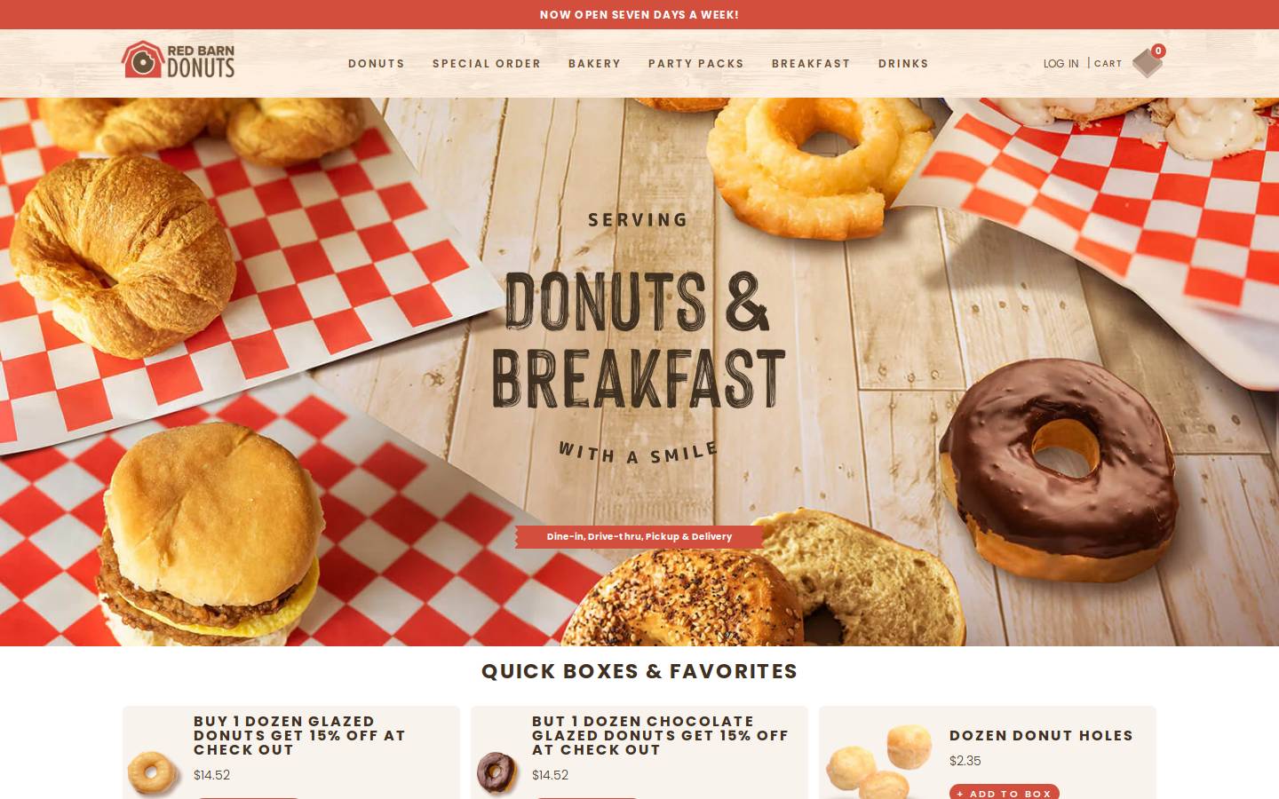 redbarndonuts.com homepage screenshot
