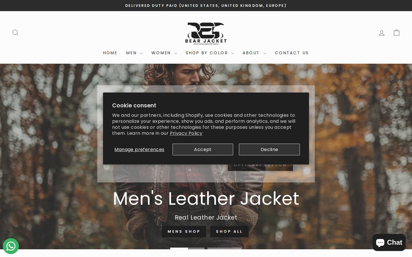 Red Bear Jacket homepage screenshot