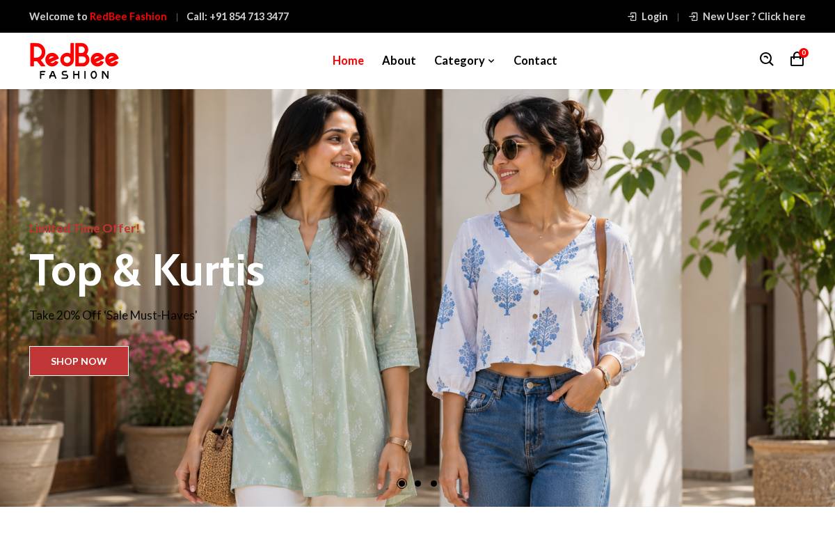 redbeefashions.in homepage screenshot