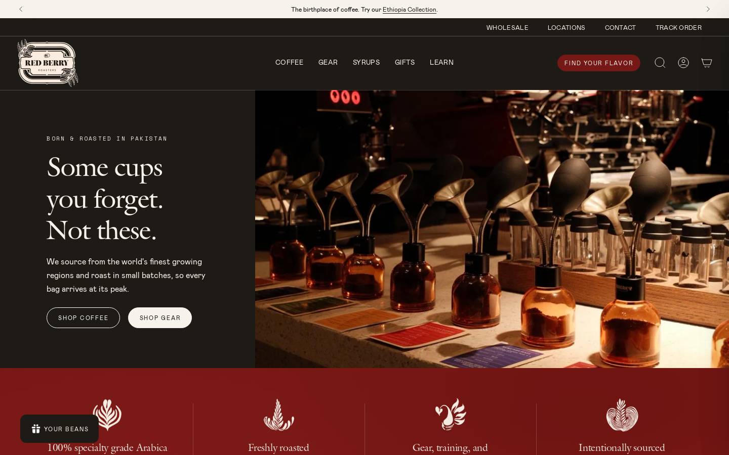 redberryroasters.com homepage screenshot
