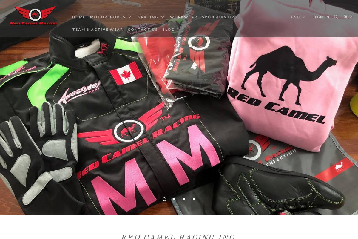 Red Camel Racing homepage screenshot