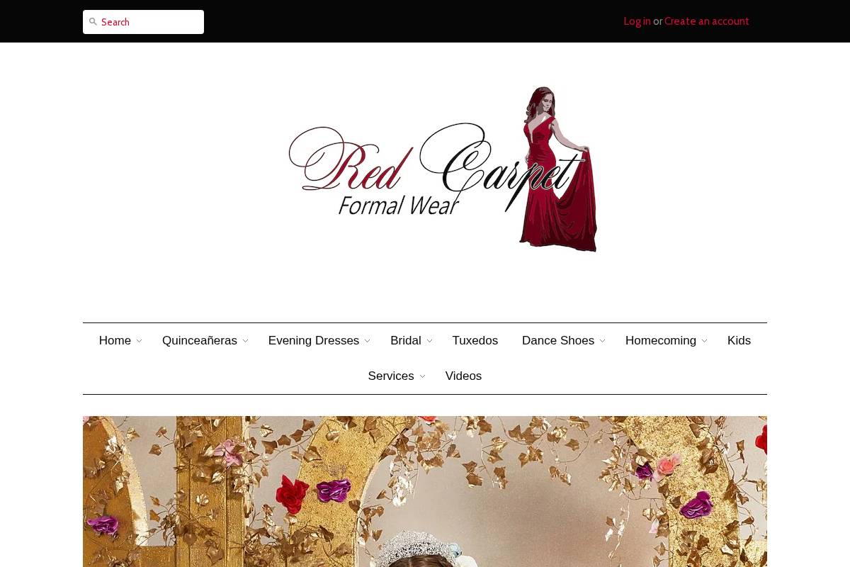 redcarpetformalwear.com homepage screenshot