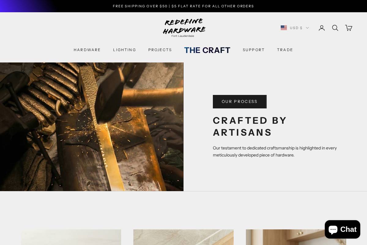 redefinehardware.com homepage screenshot