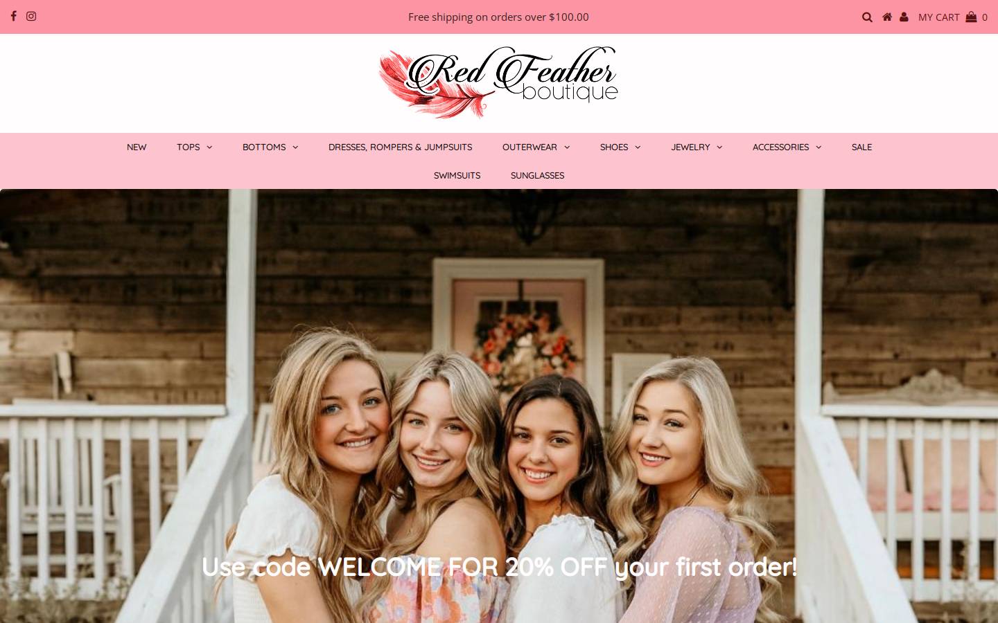 redfeather-boutique.com homepage screenshot