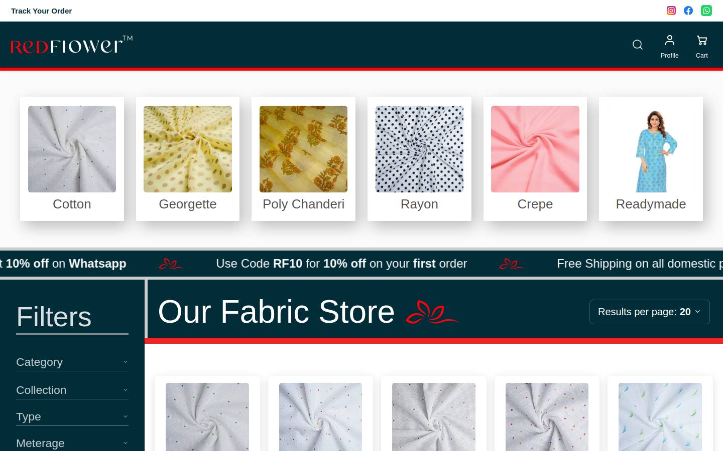 redflowerindia.com homepage screenshot