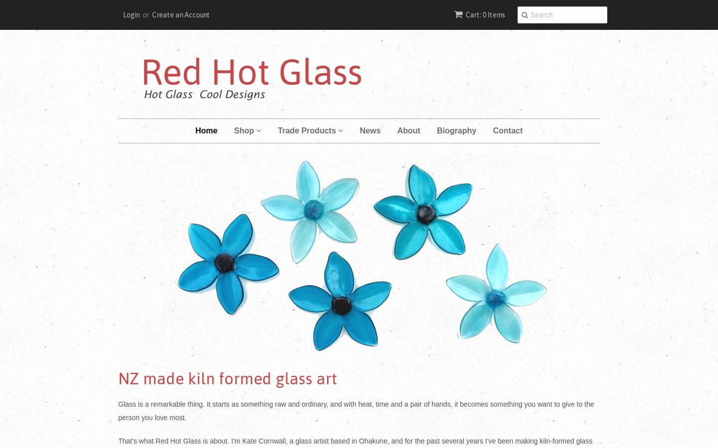 redhotglass.nz homepage screenshot
