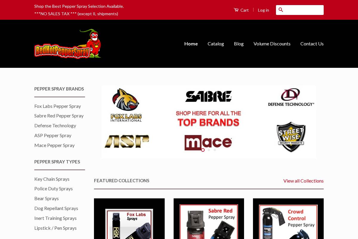 redhotpepperspray.com homepage screenshot