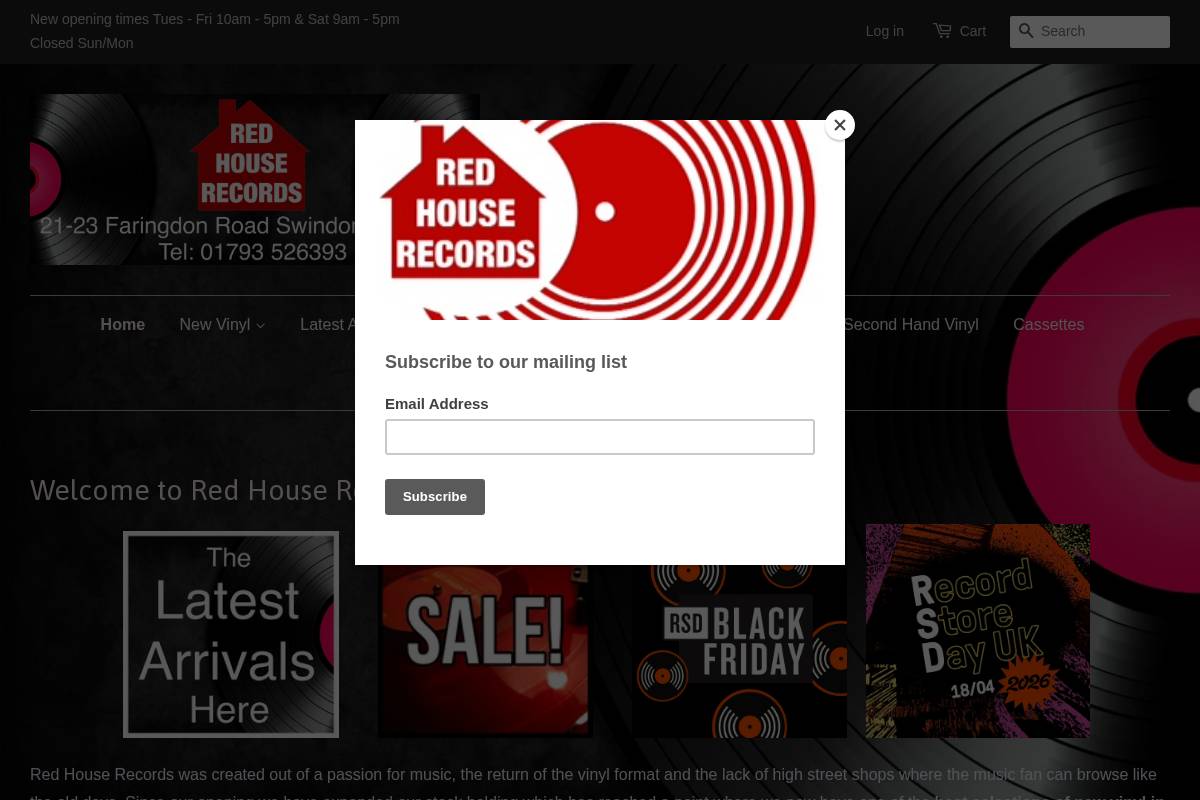 redhouserecords.co.uk homepage screenshot