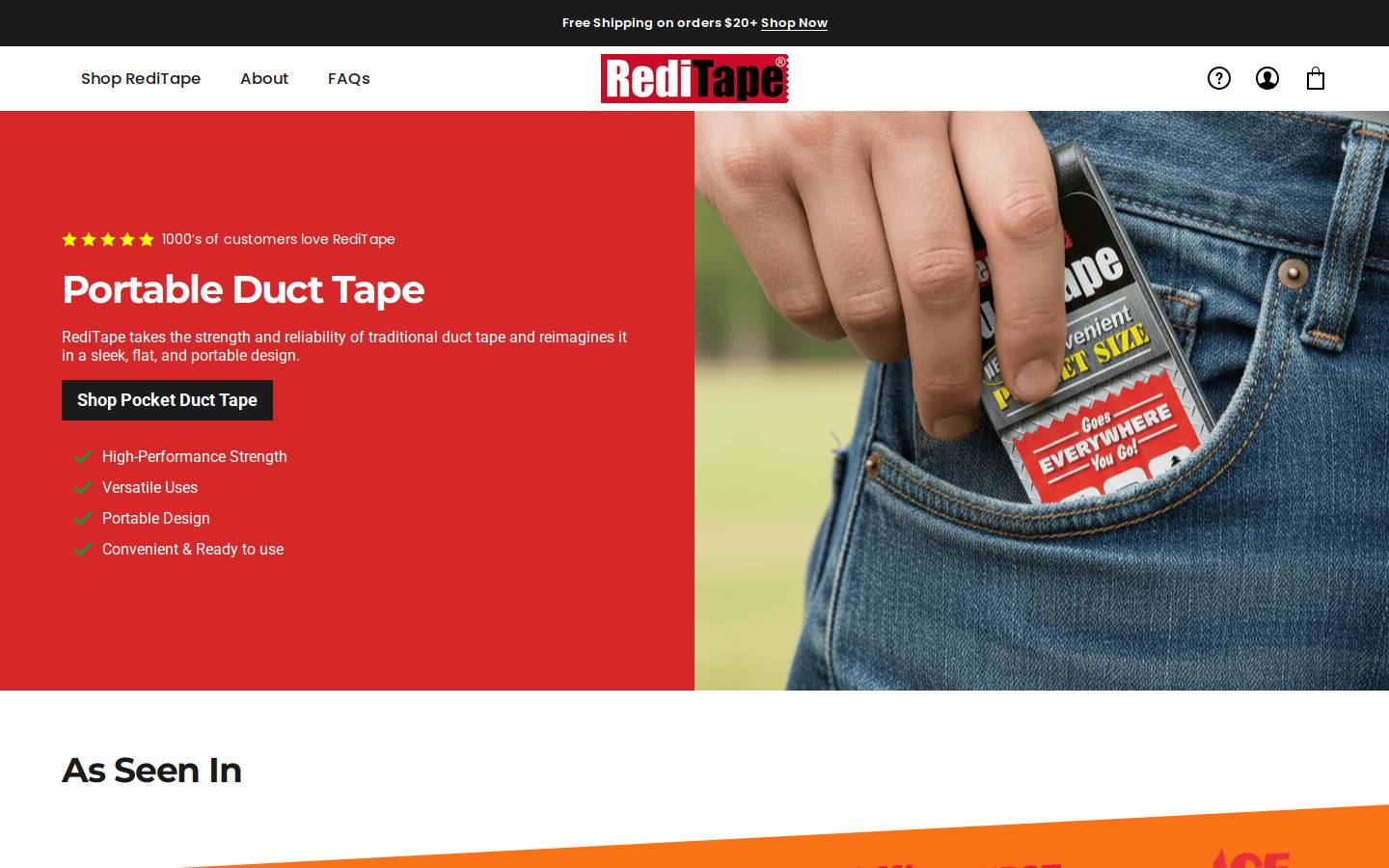 reditape.com homepage screenshot