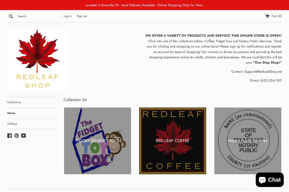 redleafshop.net homepage screenshot