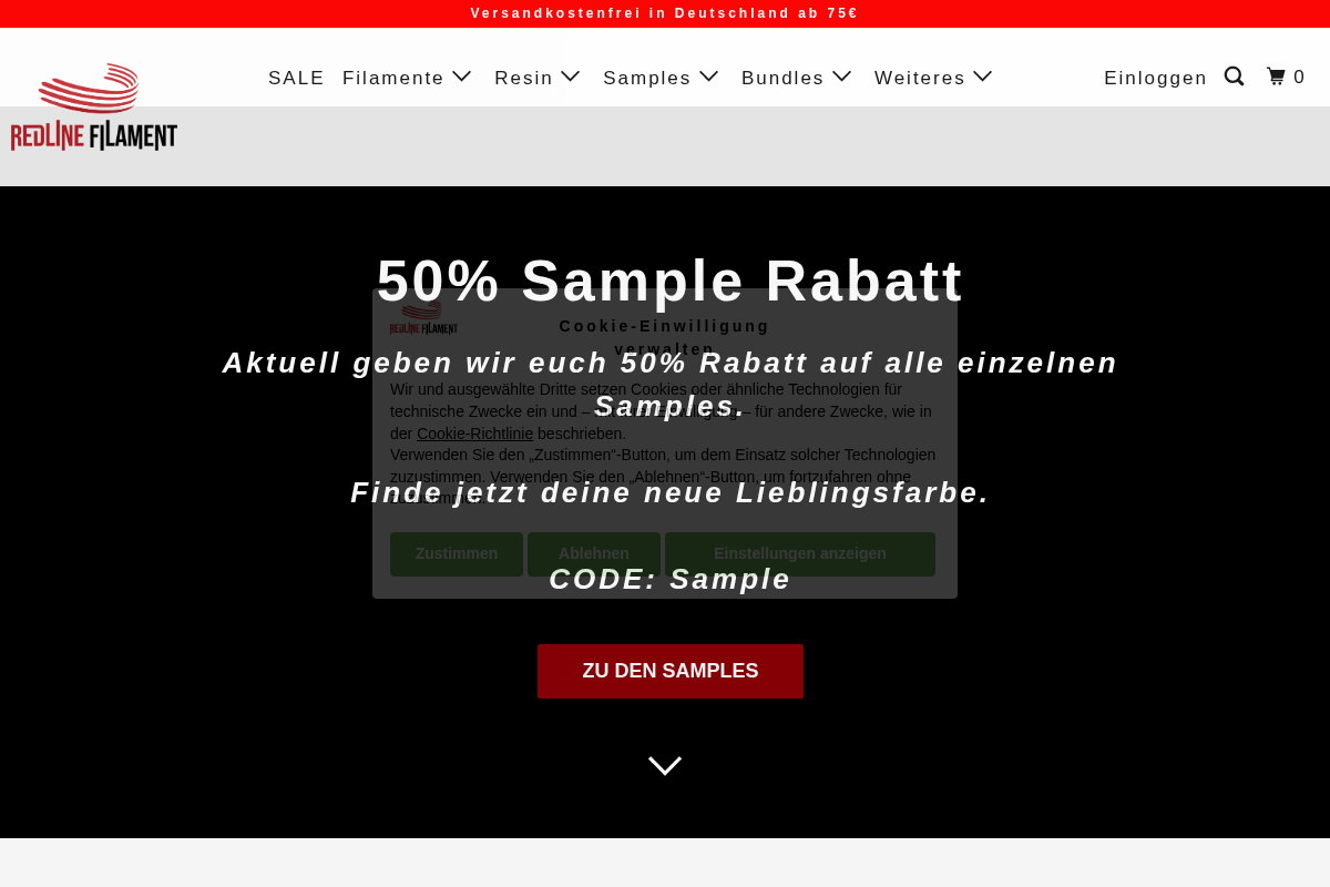 Redline Filament homepage screenshot