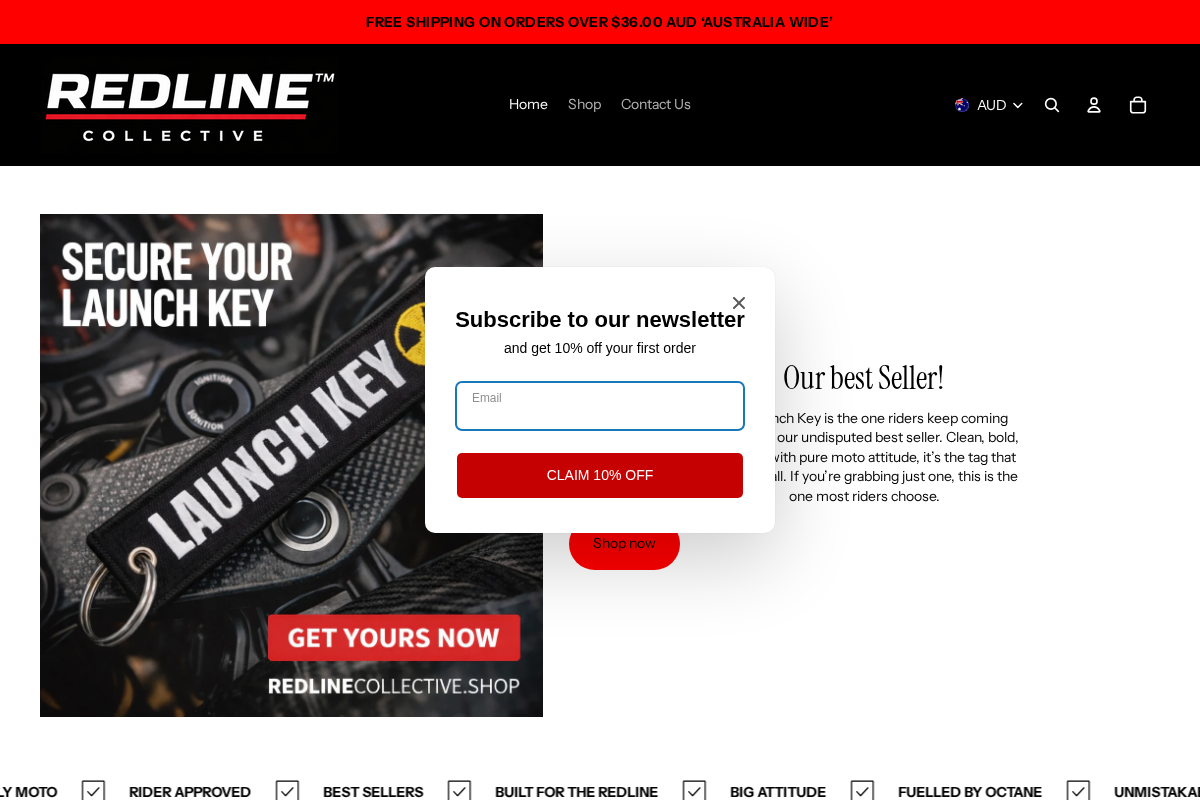 Redline Collective homepage screenshot