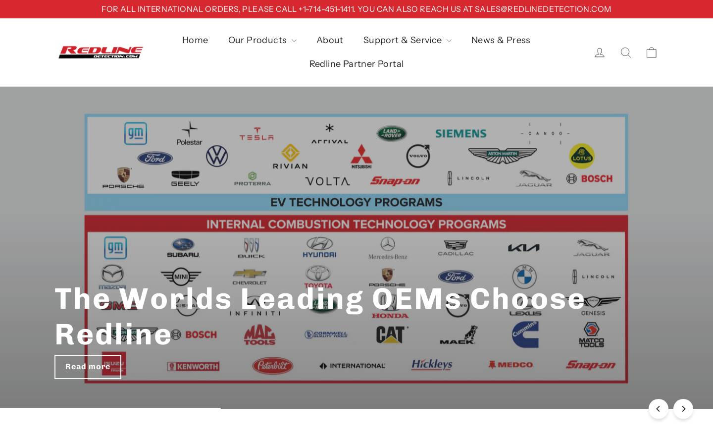 redlinedetection.com homepage screenshot
