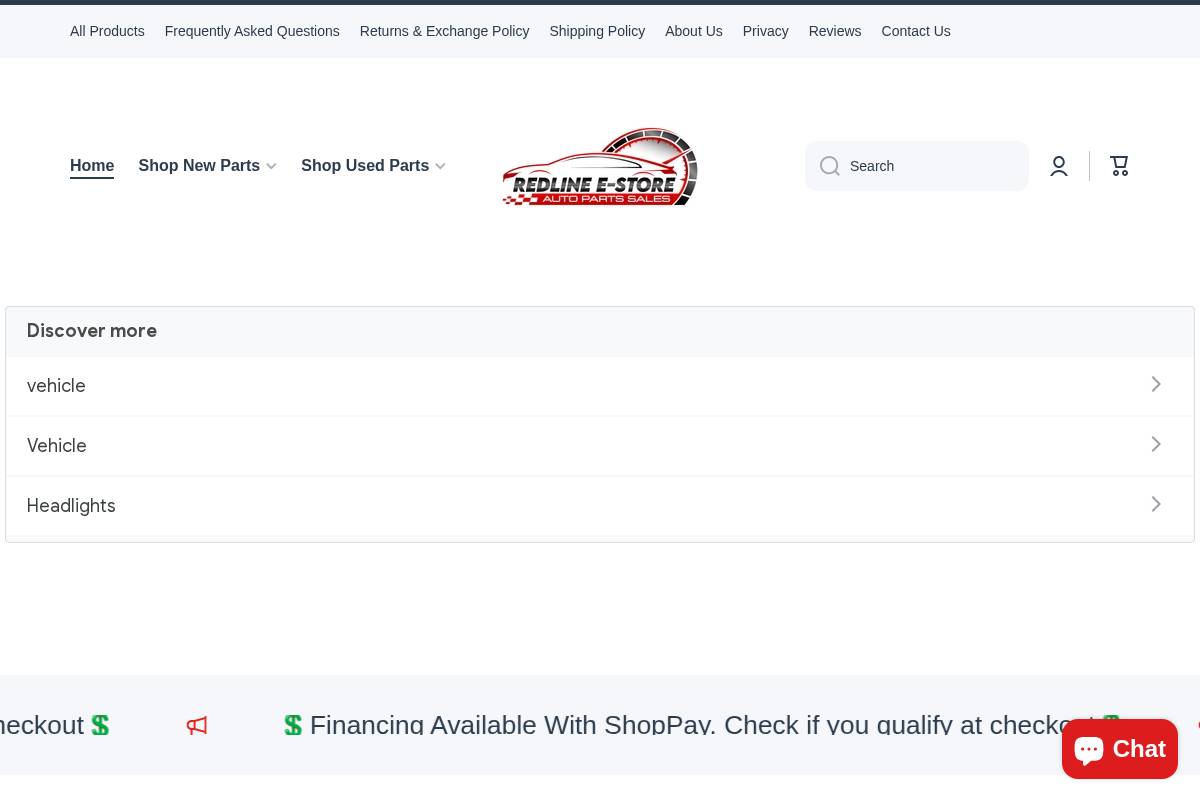 redlineestore.com homepage screenshot