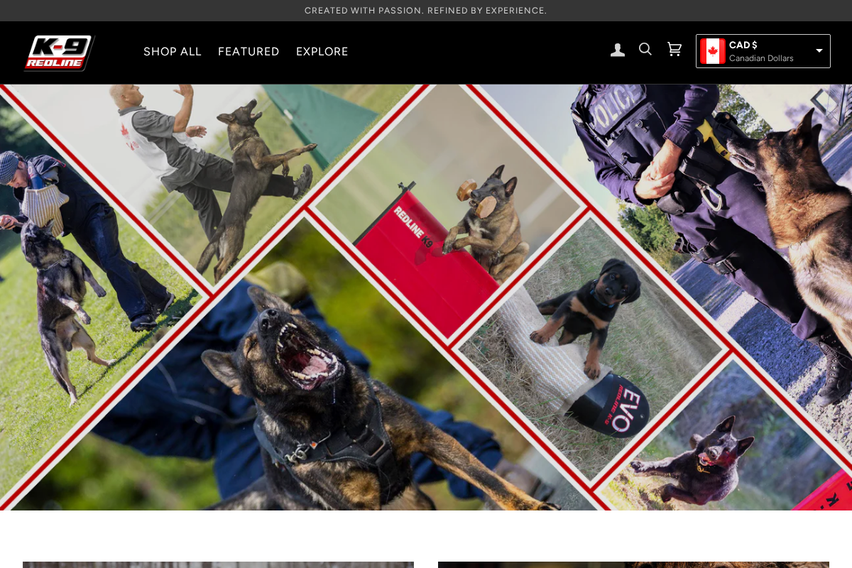 Redline K-9 Canada homepage screenshot