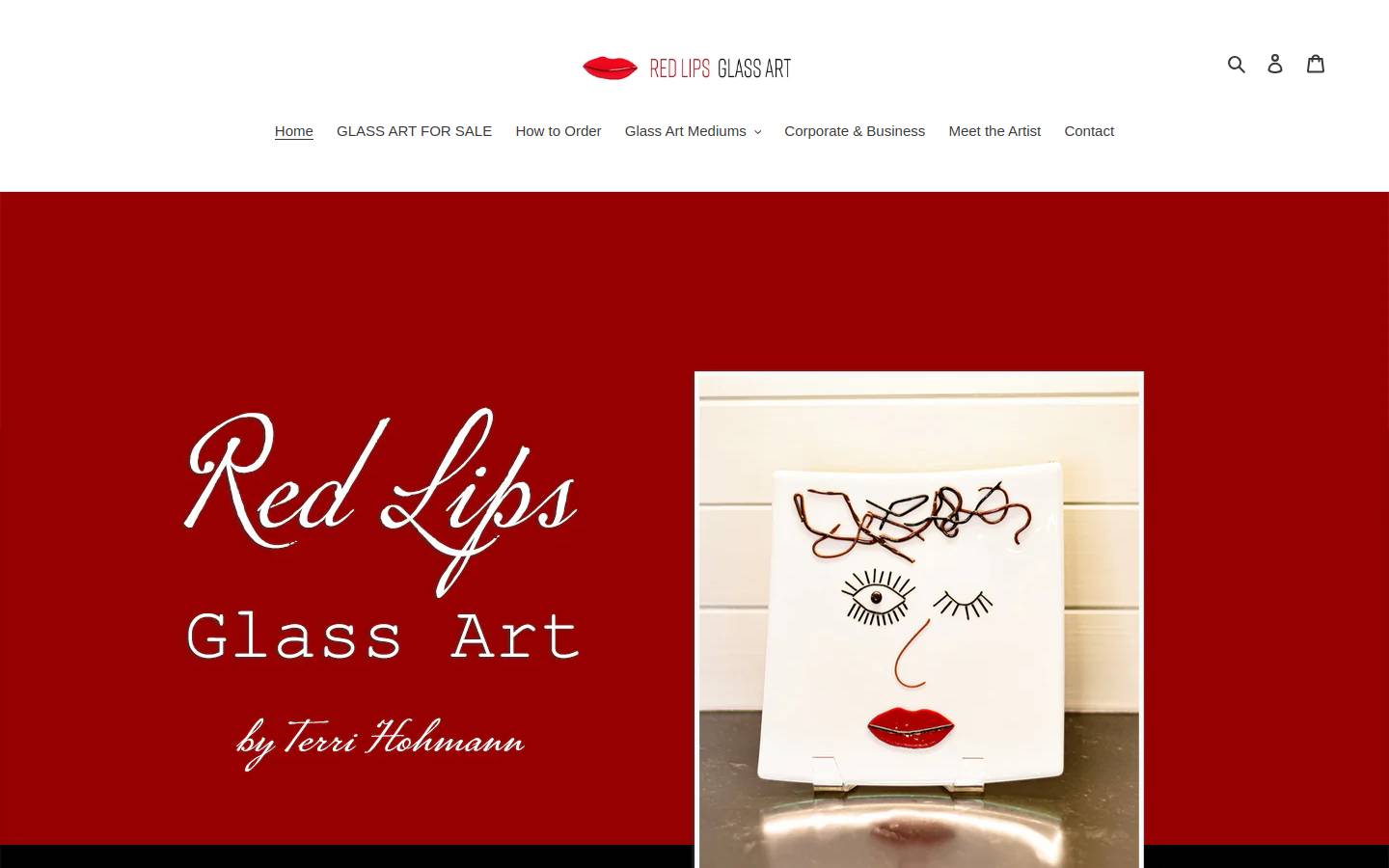 redlipsglassart.com homepage screenshot