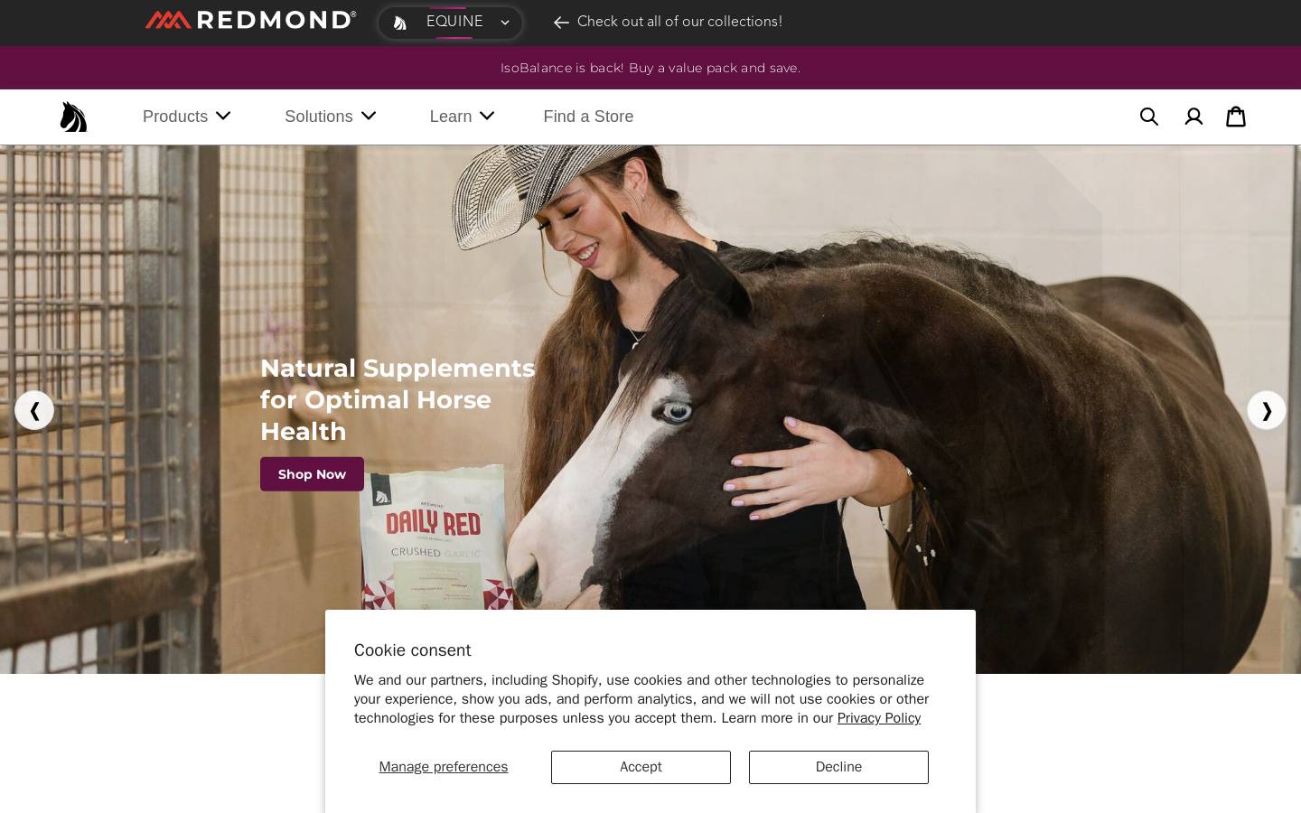 redmondequine.com homepage screenshot