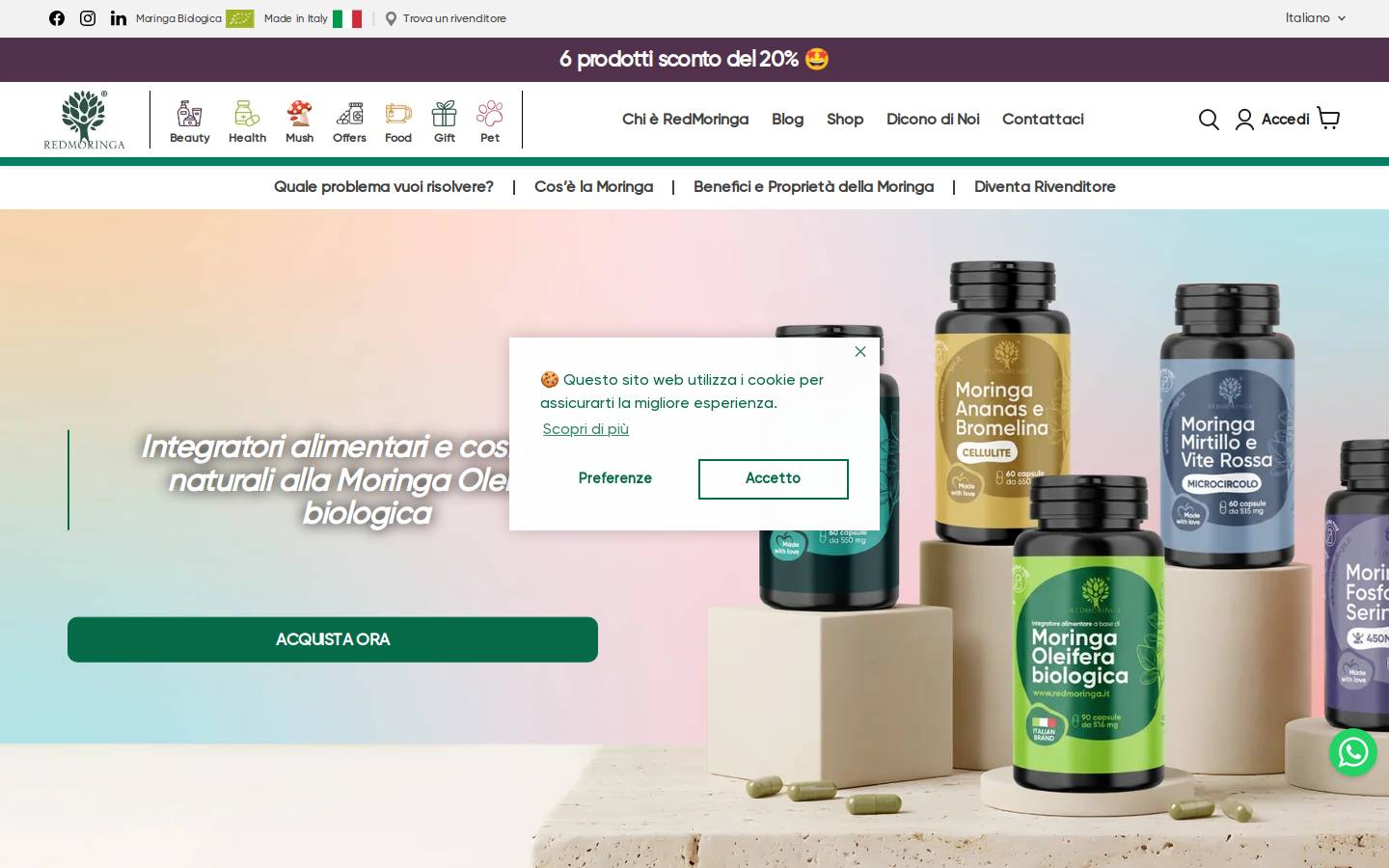 RedMoringa homepage screenshot