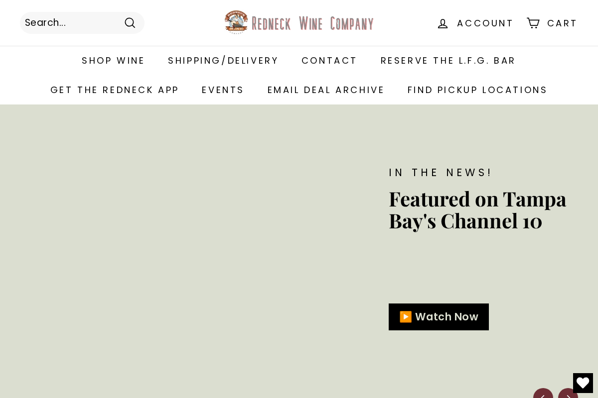 Redneck Wine Company homepage screenshot