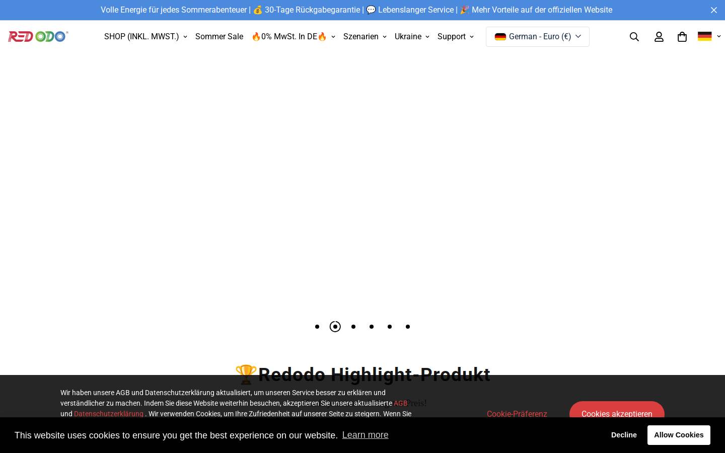 Redodopower DE homepage screenshot