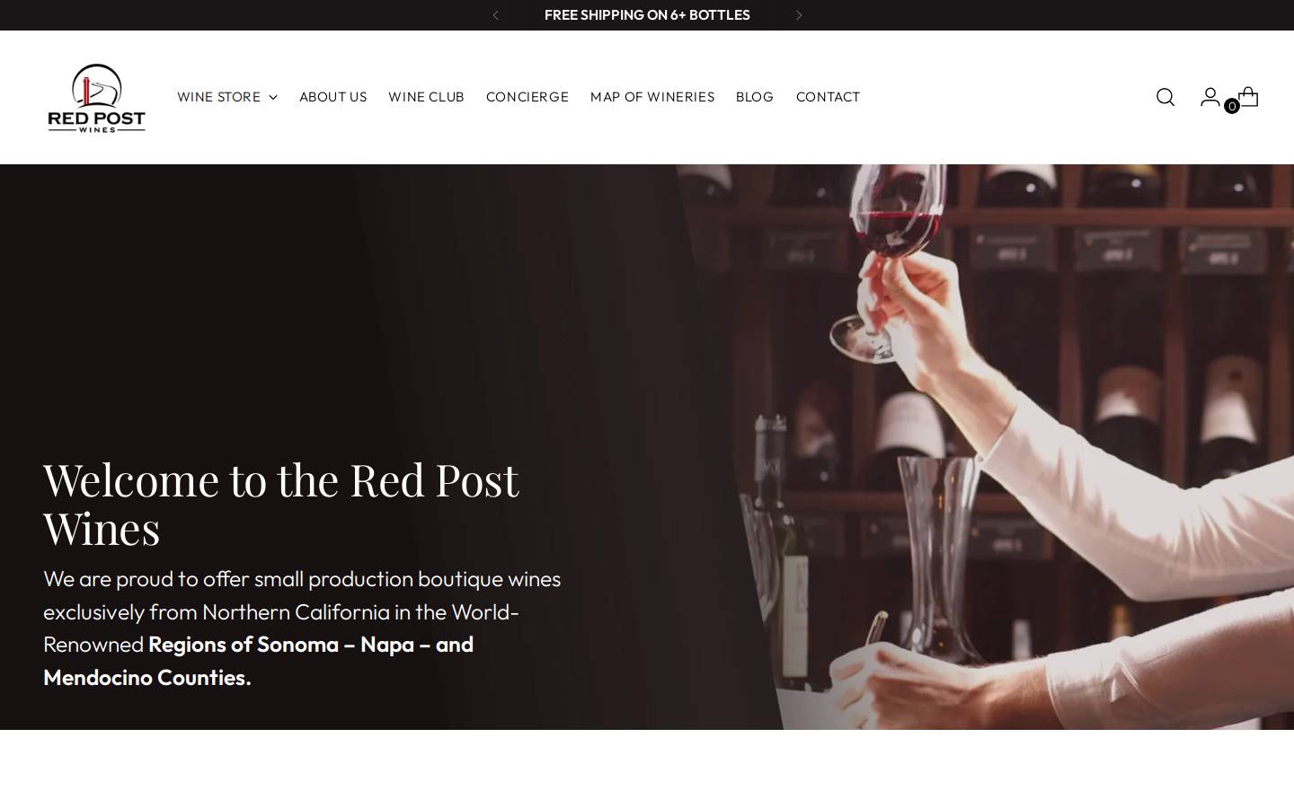 redpostwines.com homepage screenshot