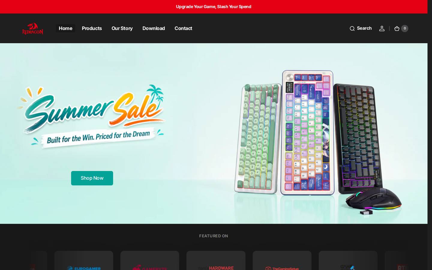 redragon.com homepage screenshot