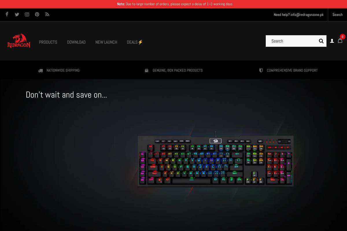 redragonzone.pk homepage screenshot