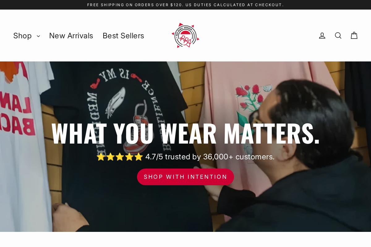 Red Rebel Armour homepage screenshot