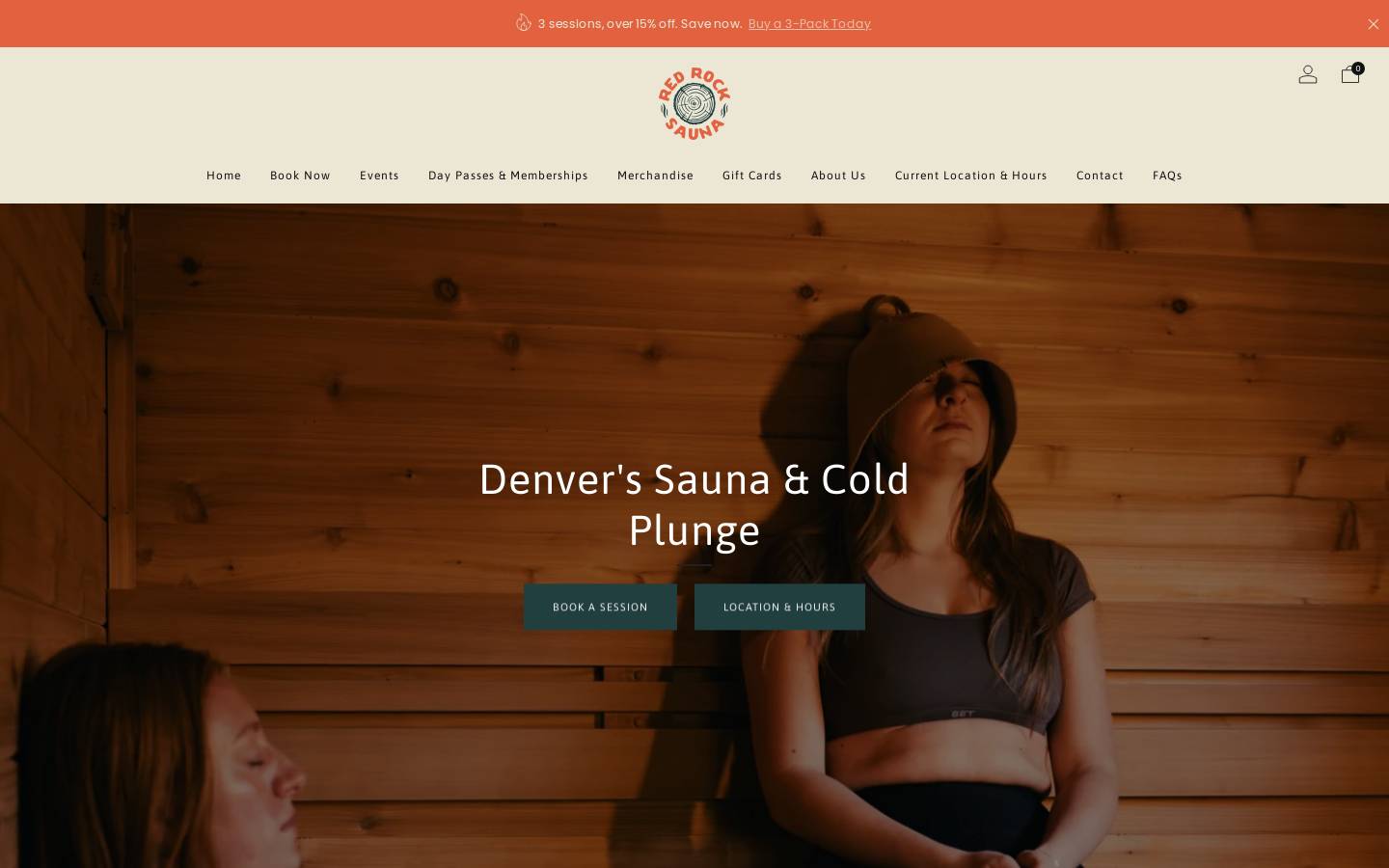 redrocksauna.com homepage screenshot