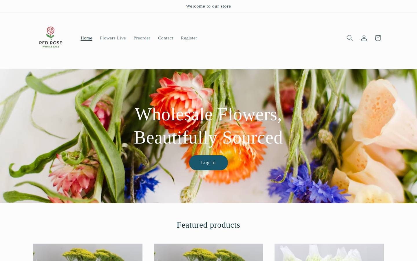 redrosewholesale.com homepage screenshot