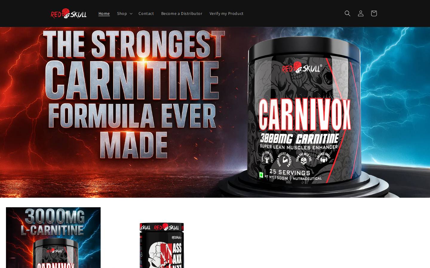 Redskullnutrition homepage screenshot