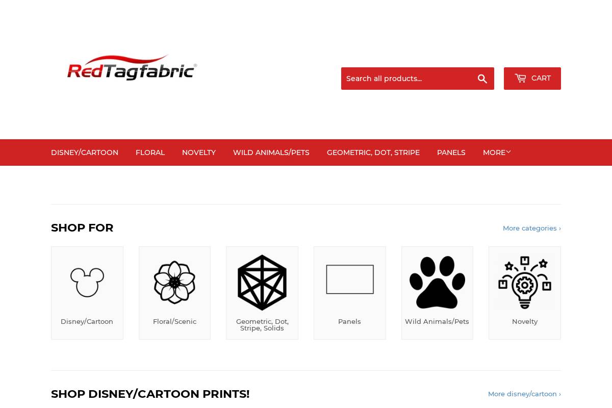 redtagfabric.com homepage screenshot