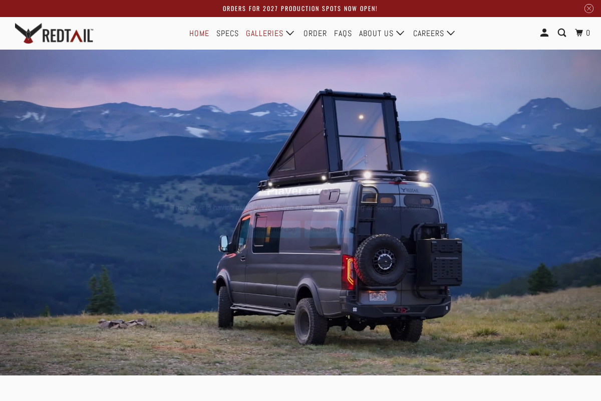 Redtail Overland homepage screenshot