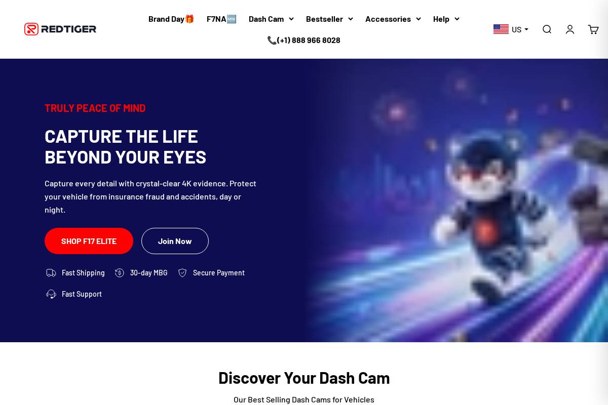 Redtiger homepage screenshot