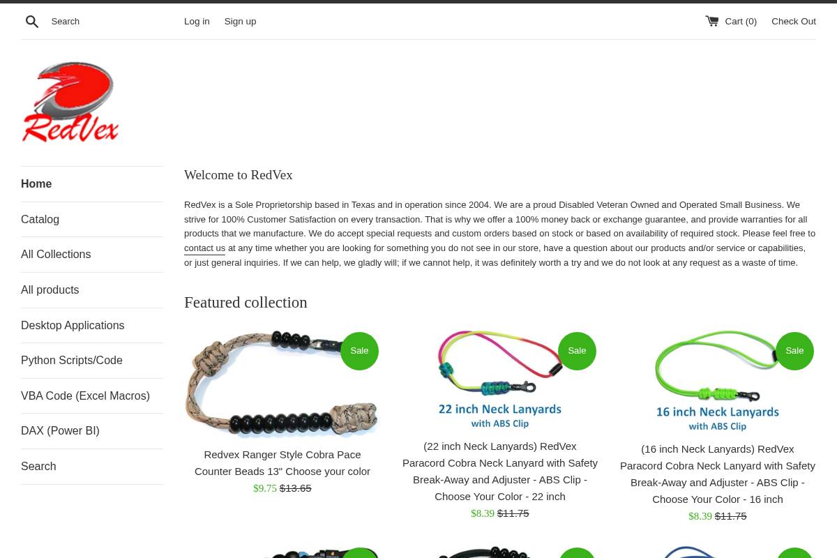 redvex.us homepage screenshot