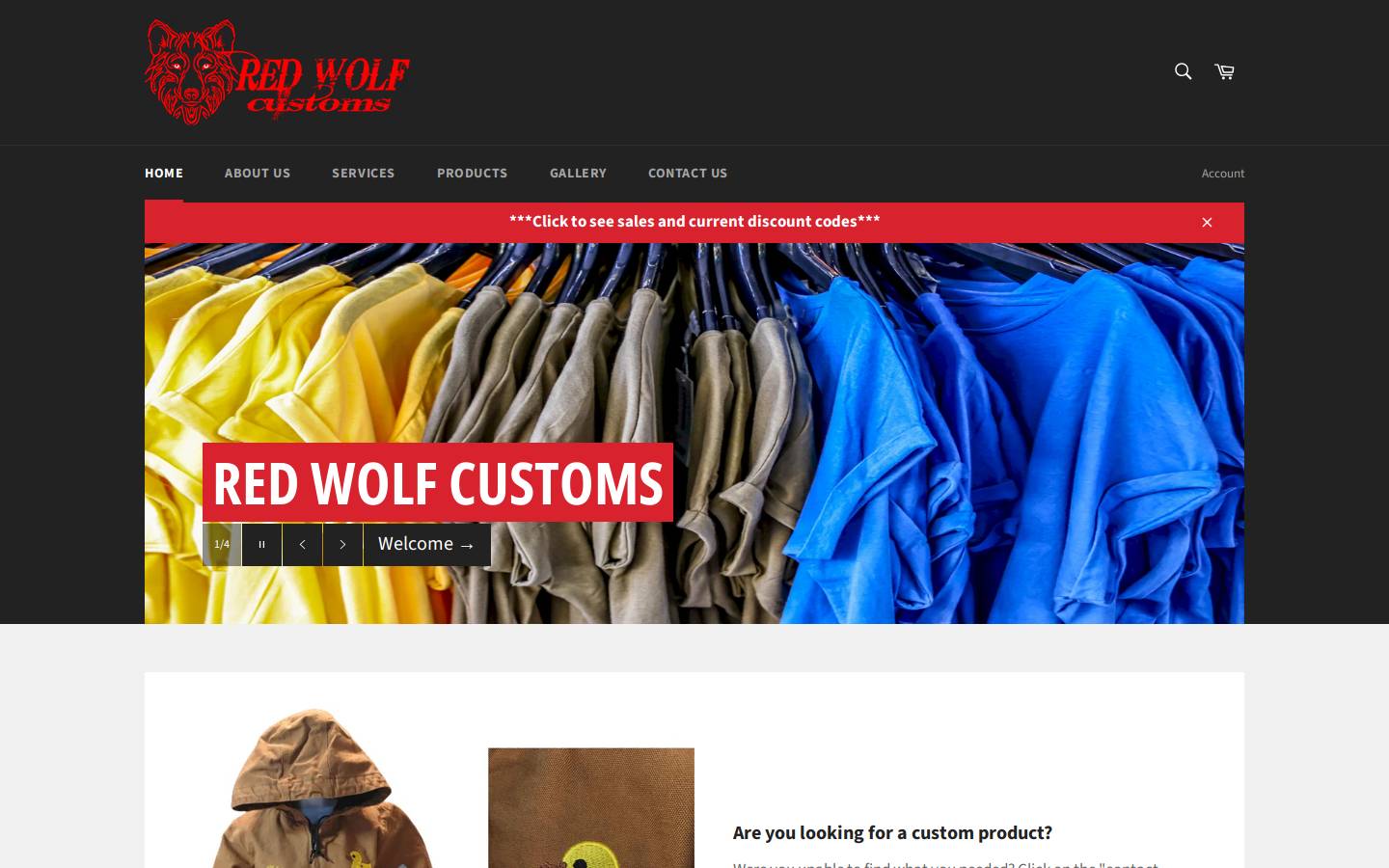 redwolfcustoms.com homepage screenshot