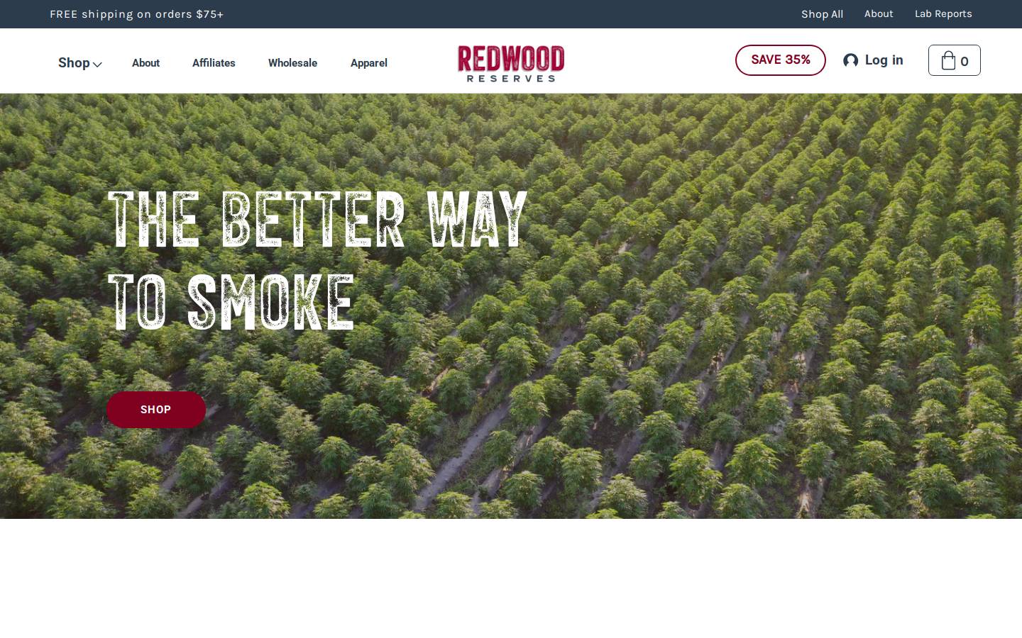 Redwoodreserves homepage screenshot