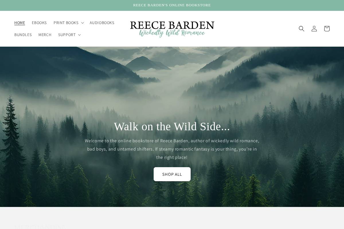 reecebardenbooks.com homepage screenshot