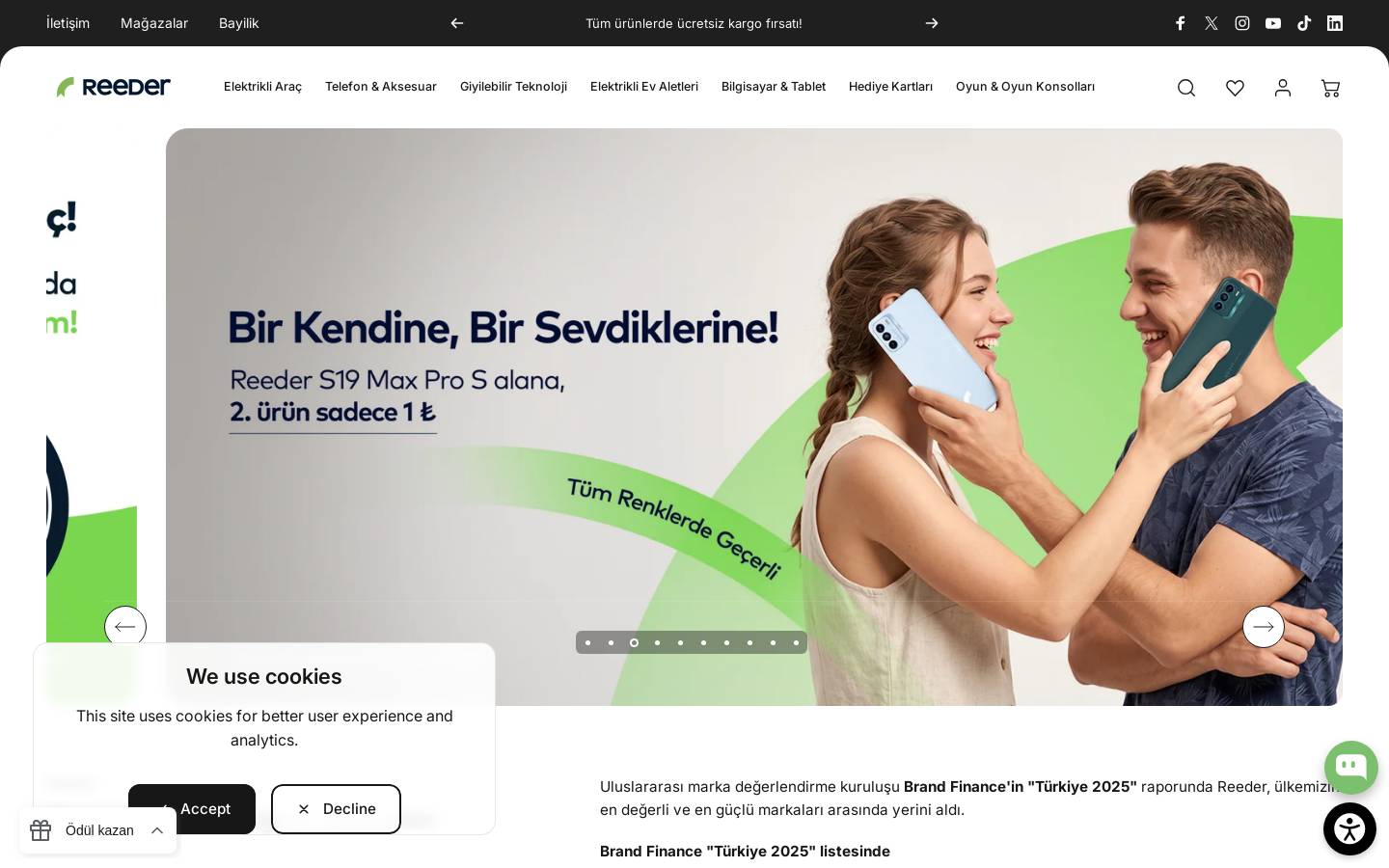 Reeder homepage screenshot