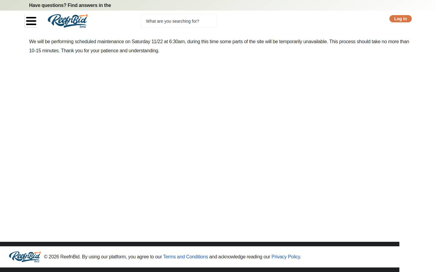 reefandbid.com homepage screenshot