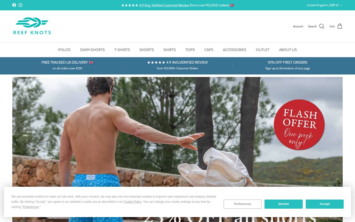 Reef Knots homepage screenshot