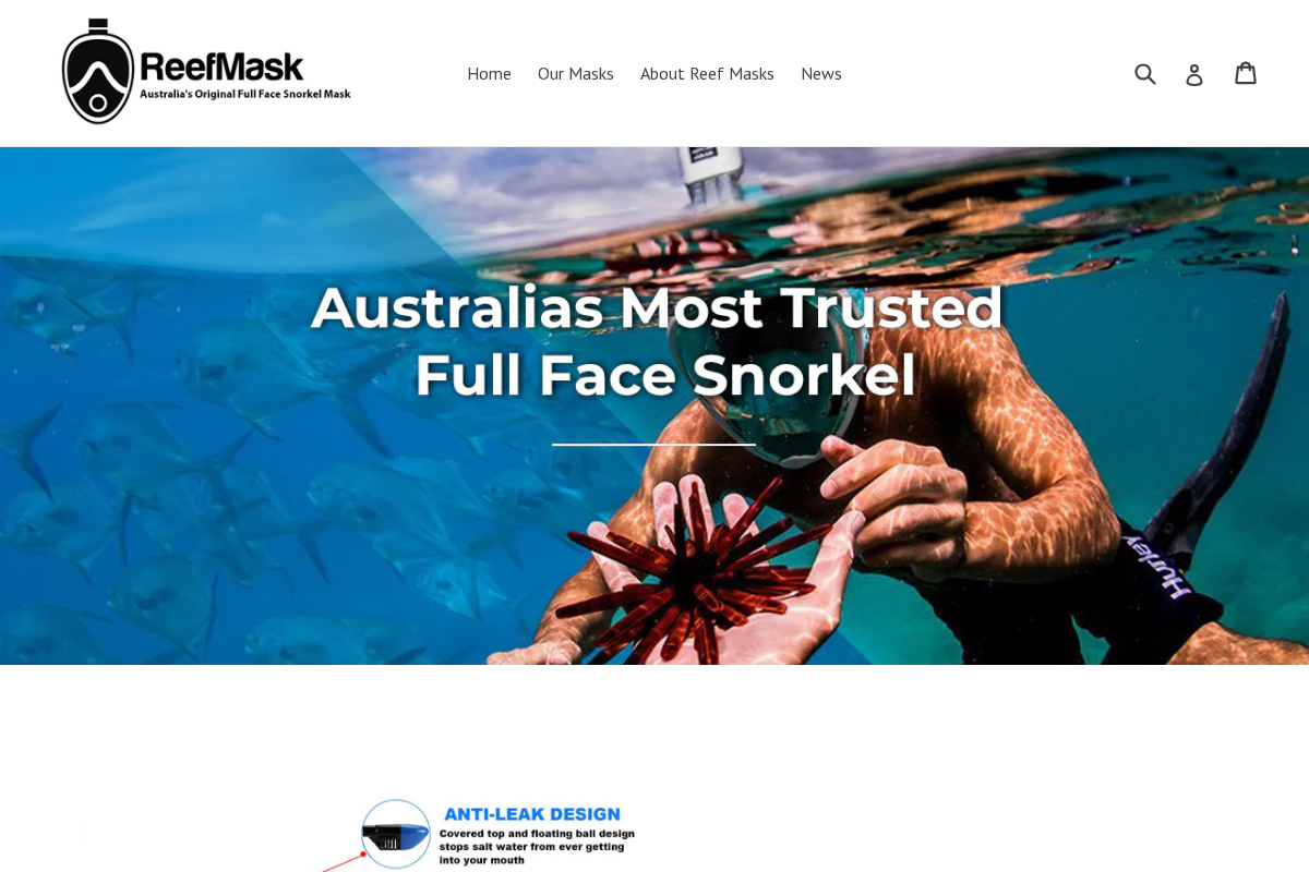 reefmask.com.au homepage screenshot